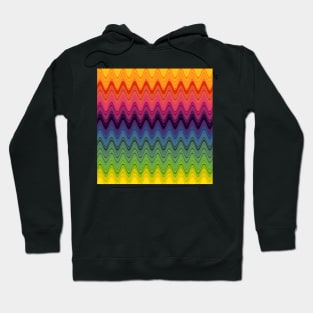Rainbow waves pattern horizontal Hoodie